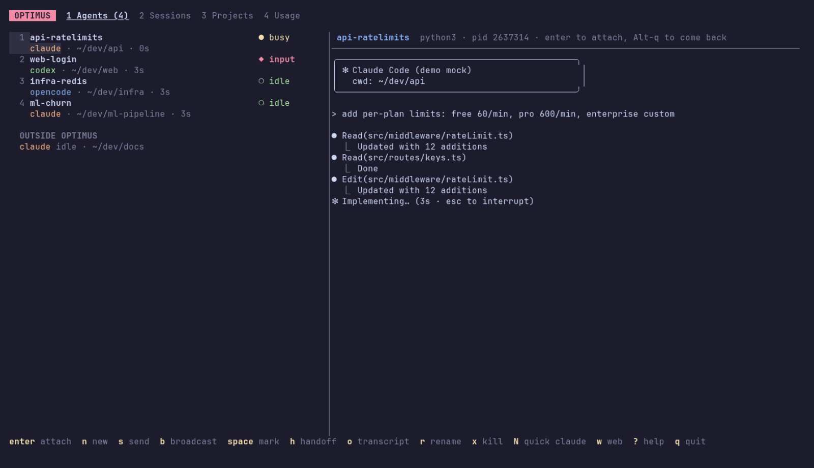 Terminal dashboard